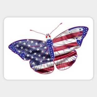 Butterfly American Flag Sticker